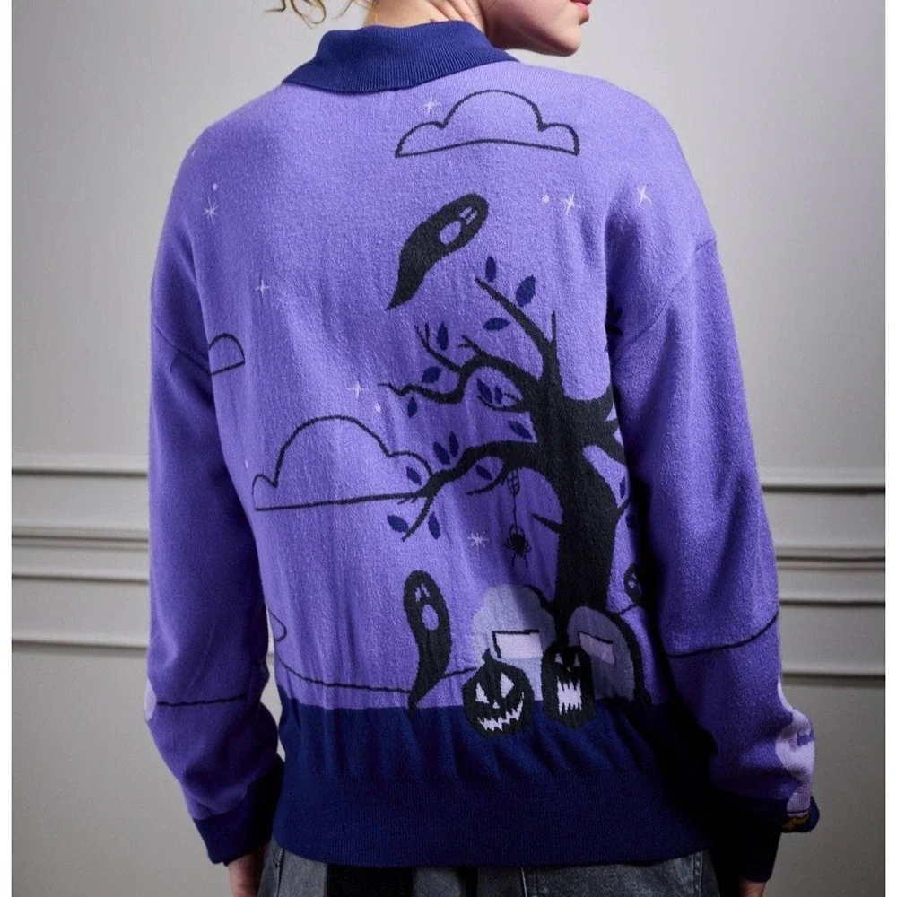 Disney Mickey & Friends Halloween Parade Womens‎ Glow-in-The-Dark Large Cardigan
